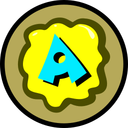 Yellow circle with an "A" in the center