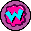 Pink circle with a "W" in the center