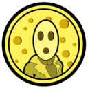 Coin looking like cheese with ProbablePrime's bust in its center