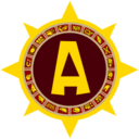 Spiky circle with the letter "A" in its center