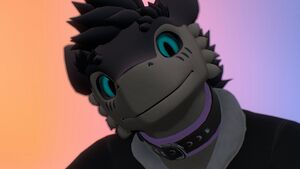 An up-close portrait-shot of Zenuru's main Sergal avatar. His head is slightly tilted to the left with a shallow smile.