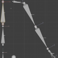 Blender window showing a sample arm bone rig in A-pose.
