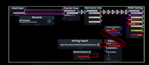 Code telling a headless to save the world using Nihlus's Crystite headless modification.