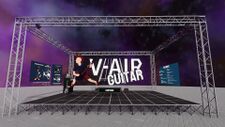 A concert platform where the player can use and play the V-air guitar.