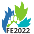 White paw with three color stripes with the text "FE2022"