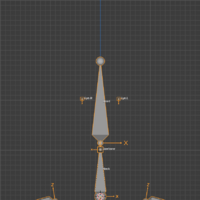 Blender window showing a sample head bone rig layout with a big central bone being named "Head" and two smaller ones in the sides being eyes