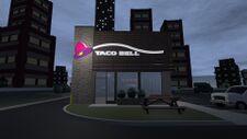 A taco bell building that serves... tacos.