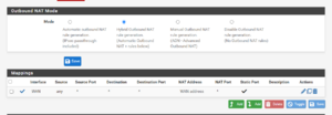 Screenshot showing how pfSense's Outbound NAT must be configured to allow Resonite's LNL NAT Punchthrough to work.