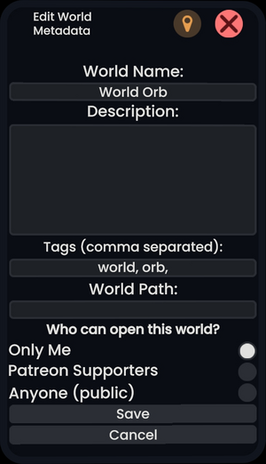 World Metadata Menu