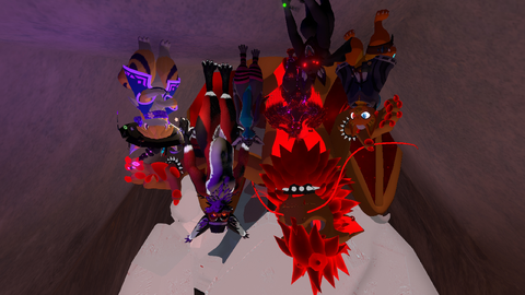 Group photo of the team. The picture is upside down due to the team wanting to take a picture while on inverted gravity. (Featured is AmasterAmaster, CharonTheDemon, nearbyfaraaway, Defhammer, Harmonica, HNO_Tails, and iceynickmouse)