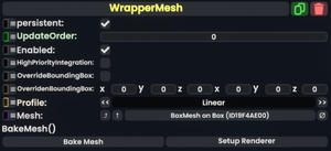 The WrapperMesh component and it's fields.