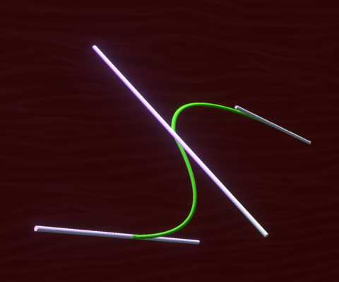 Example (part 1) of a bezier tube mesh setup