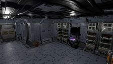 Interior area of the space station's starting area of the procedural space station.